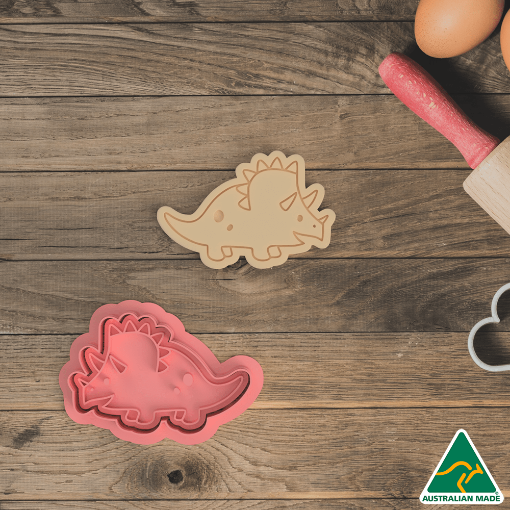 Dinosaur Cookie Cutter and Embosser Stamp Set of 5