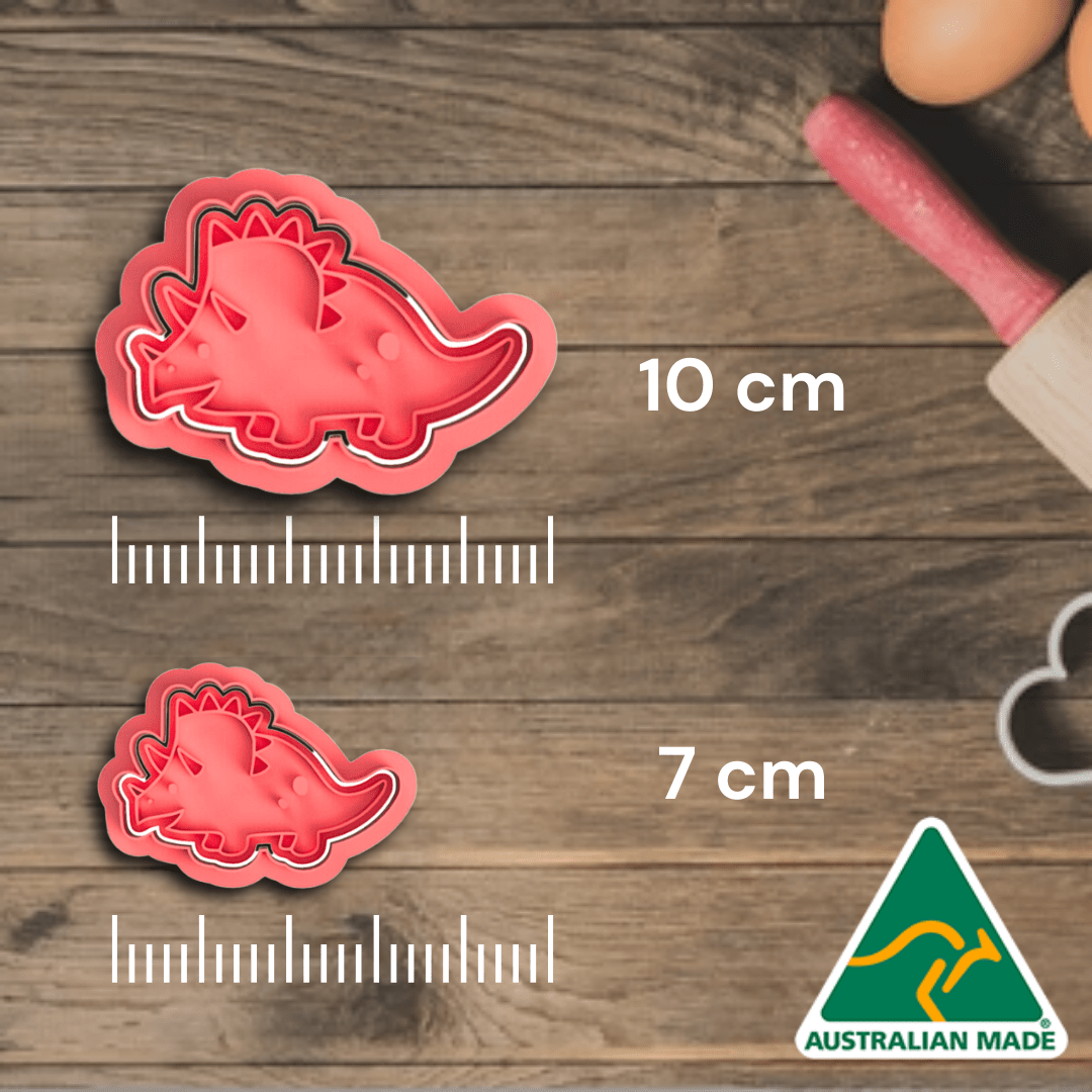 Dinosaur- Triceratops Cookie Cutter and Embosser Stamp