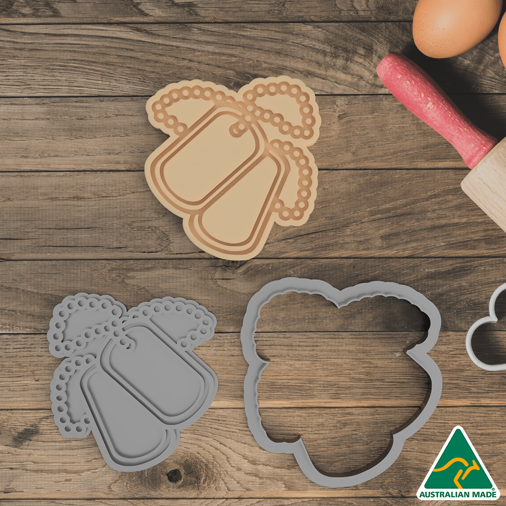 Dog Tags Cookie Cutter and Embosser Stamp