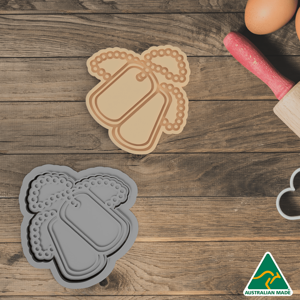 Dog Tags Cookie Cutter and Embosser Stamp