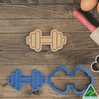 Dumbbell Cookie Cutter and Embosser Stamp