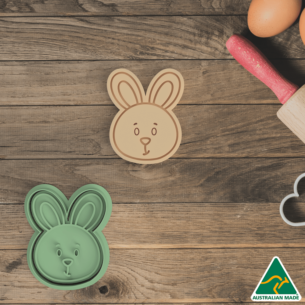 Easter Bunny Face Cookie Cutter And Embosser Stamp