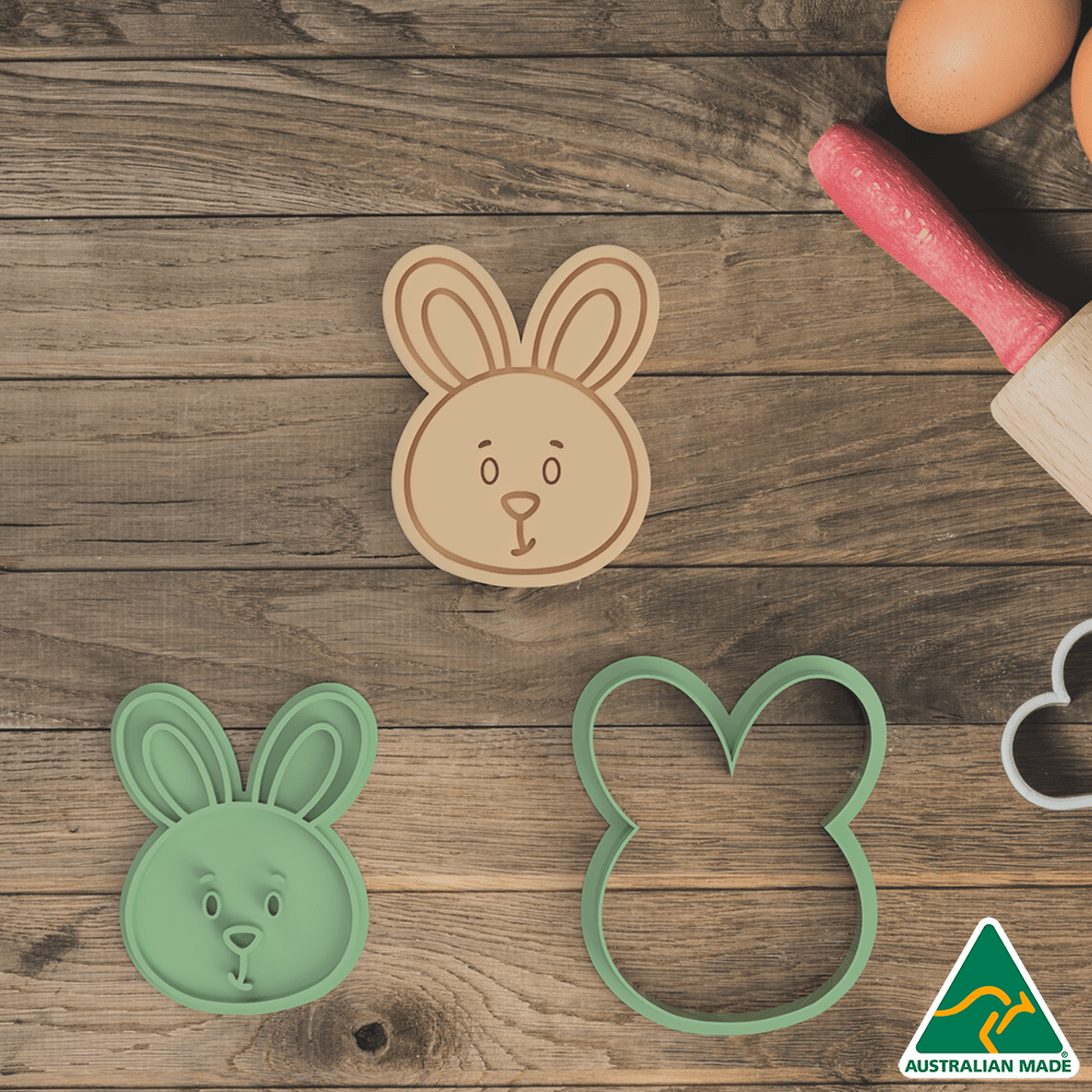 Easter Bunny Face Cookie Cutter And Embosser Stamp