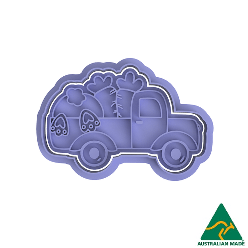 Easter Bunny In A Truck Cookie Cutter And Embosser Stamp