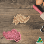 Easter Egg and Flowers Cookie Cutter And Embosser Stamp