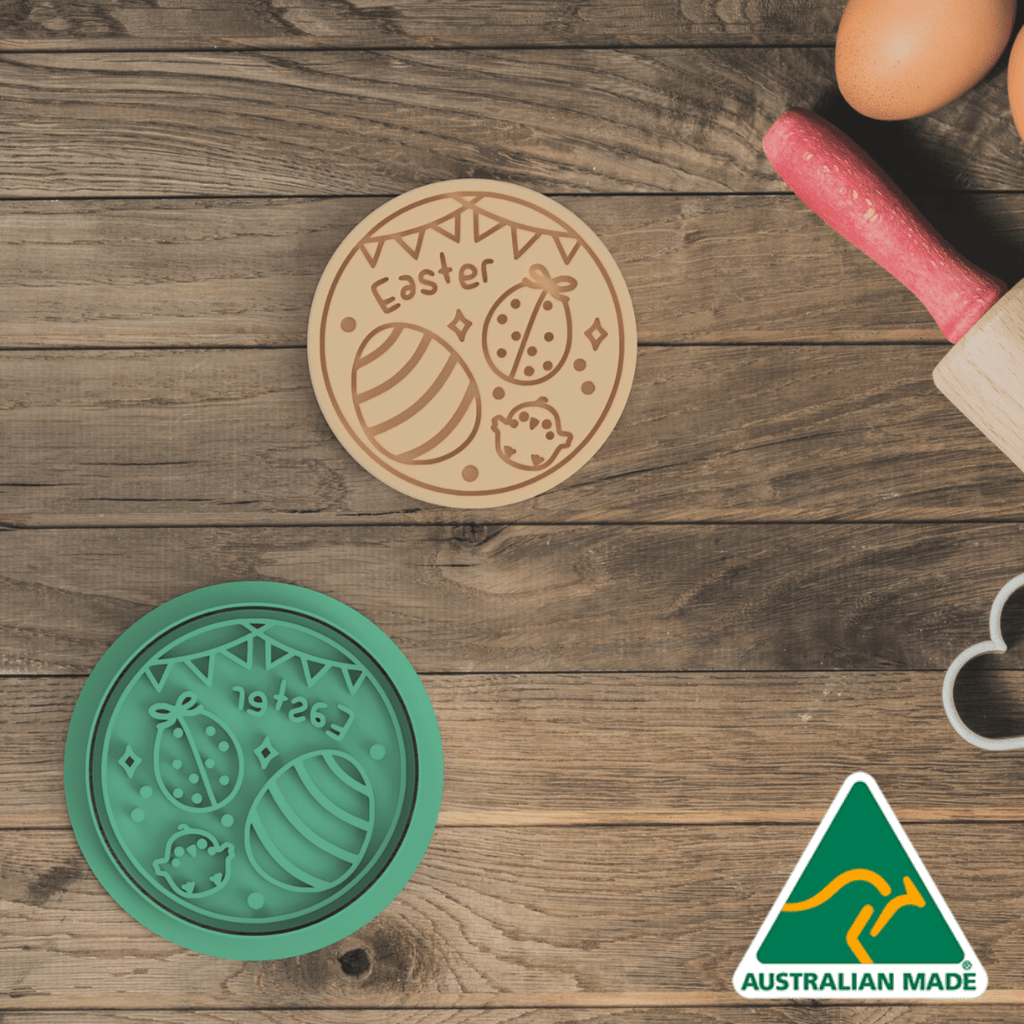 Round Easter Cookie Cutter And Embosser Stamp