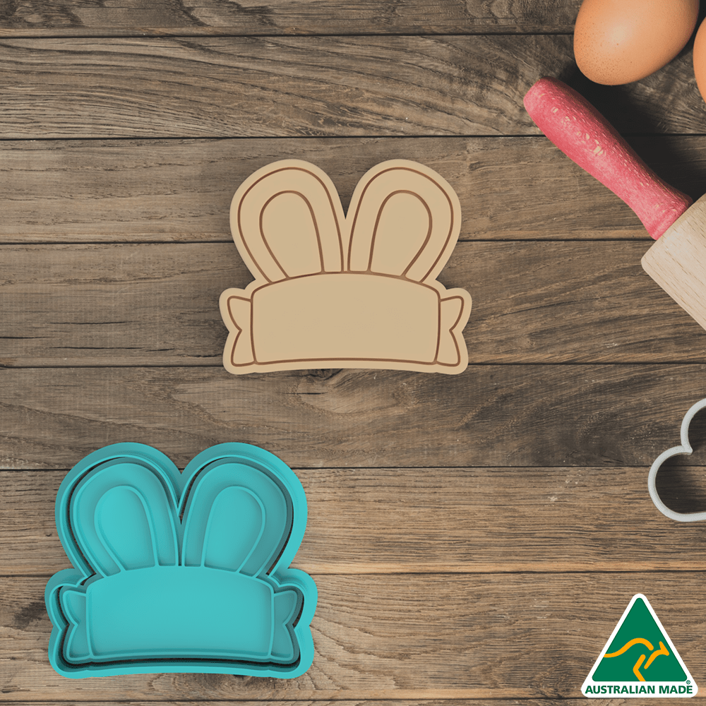 Easter Rabbit Ears Cookie Cutter and Embosser Stamp