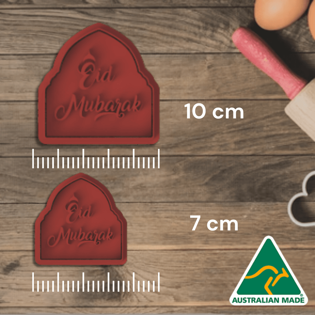 Australian Cookie Cutters Cookie Cutters Eid Mubarak Design 2 Cookie Cutter and Embosser Stamp