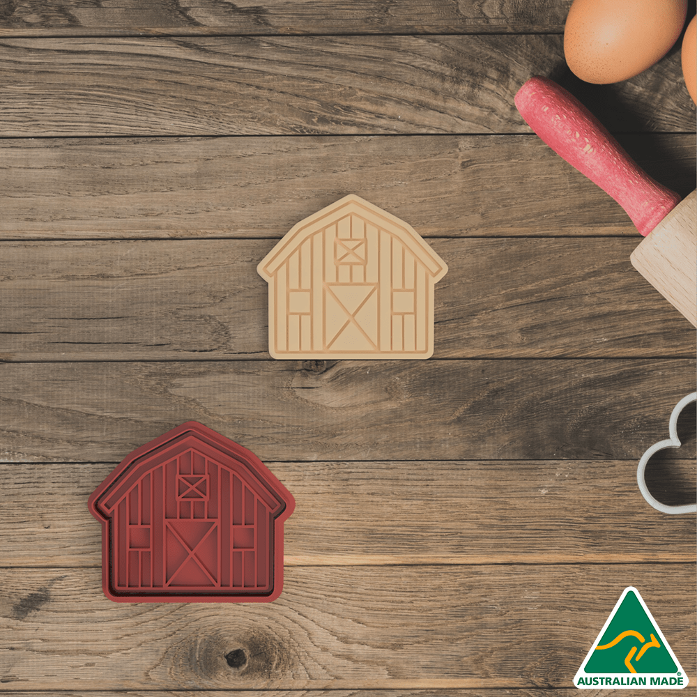 Farm- Barn Cookie Cutter And Embosser Stamp