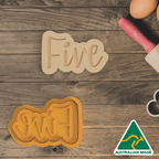 Five (Written) Cookie Cutter and Embosser Stamp