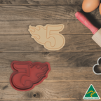 Flame Number 5 Cookie Cutter and Embosser Stamp