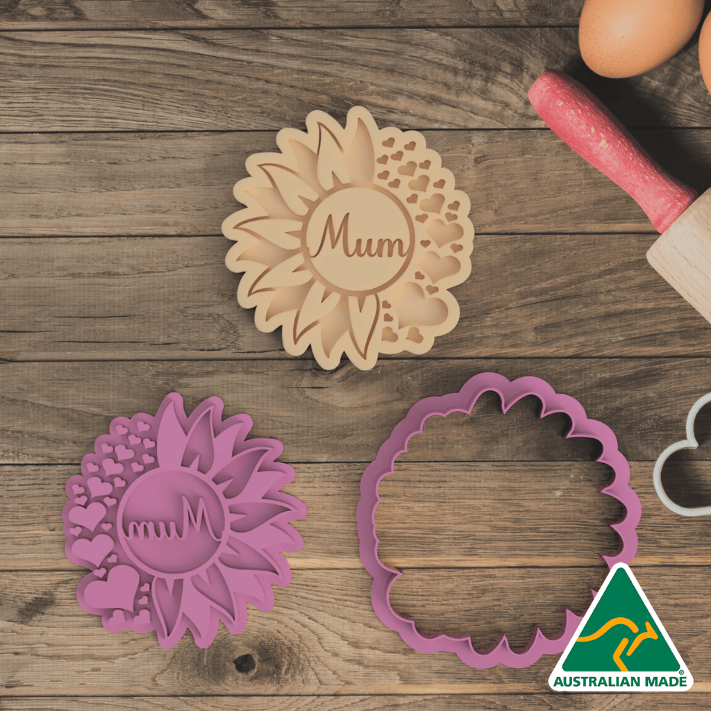 Floral Mum Cookie Cutter and Embosser Stamp