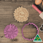 Floral Mum Cookie Cutter and Embosser Stamp