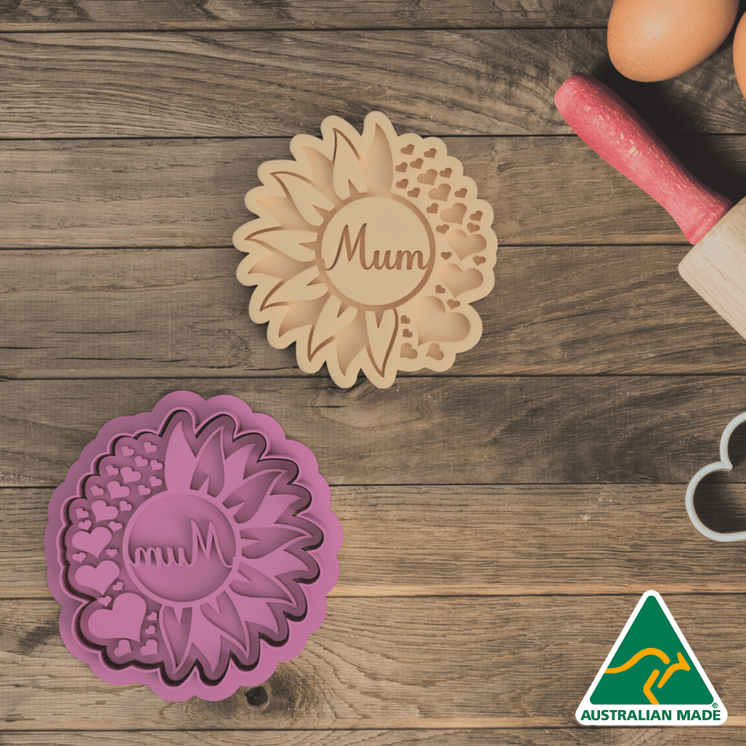 Floral Mum Cookie Cutter and Embosser Stamp