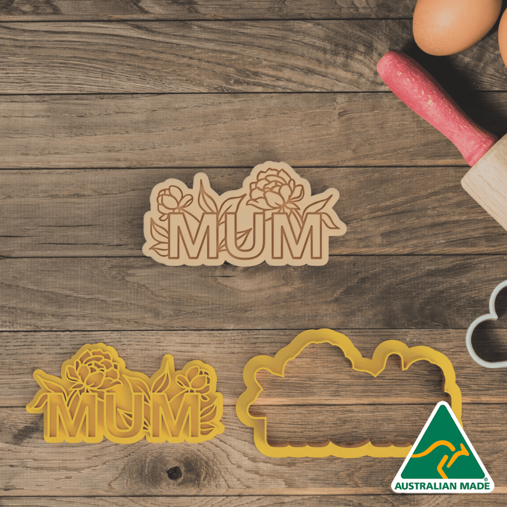 Floral Mum V2 Cookie Cutter and Embosser Stamp