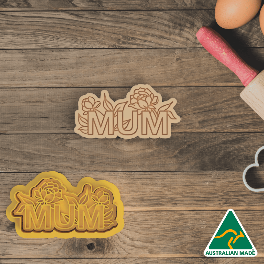 Floral Mum V2 Cookie Cutter and Embosser Stamp