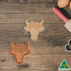 Flower Bull Cookie Cutter and Embosser Stamp