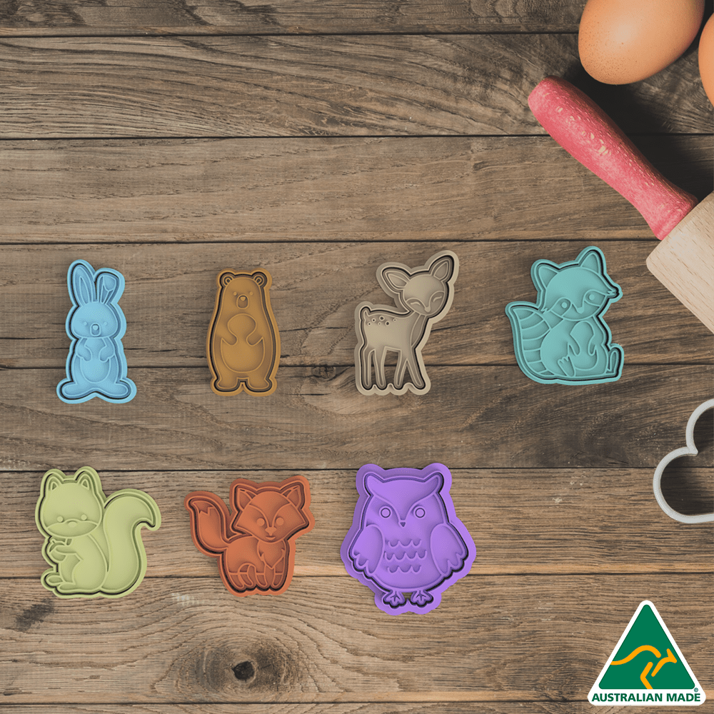 Forest Animals- Set of 7 Cookie Cutter And Embosser Stamp