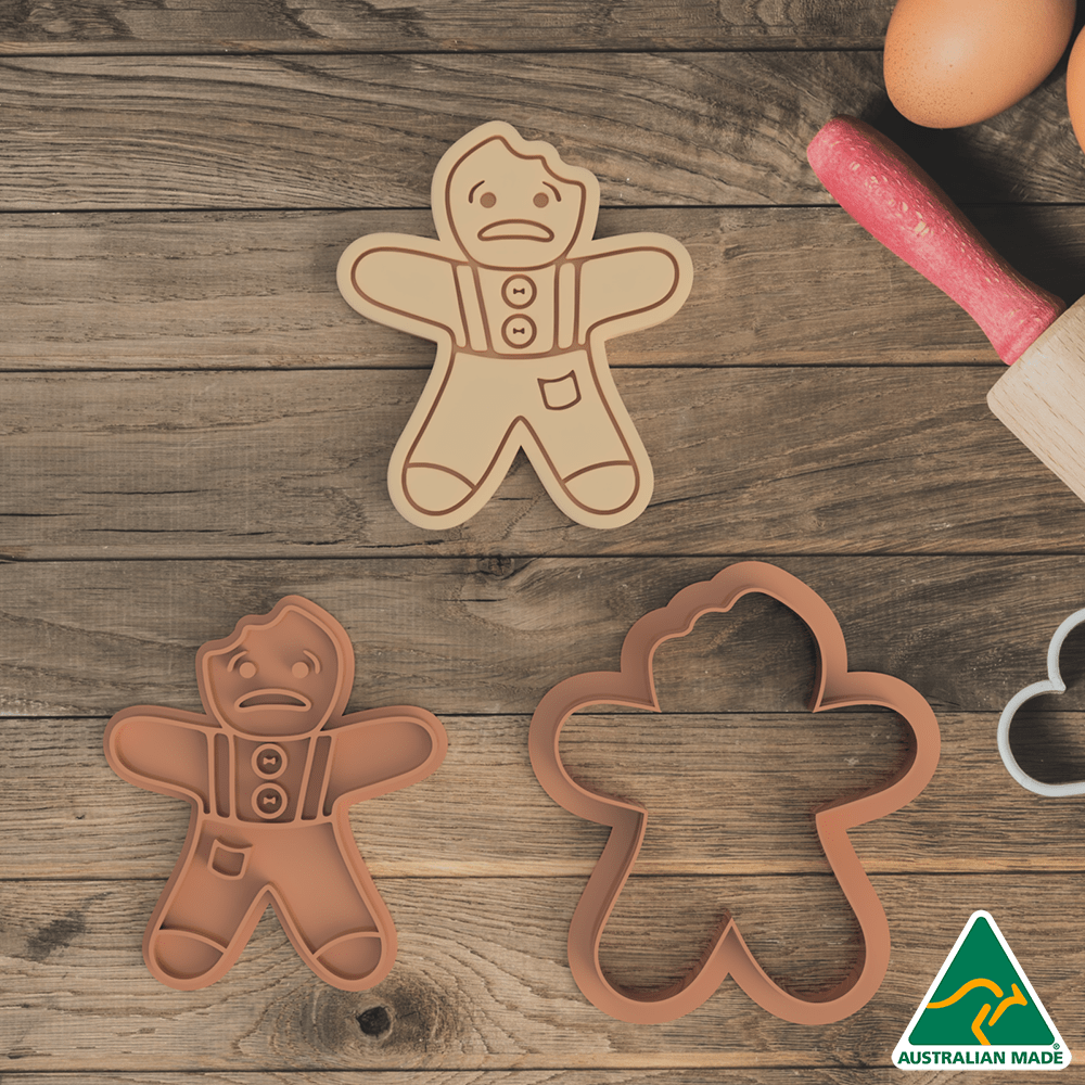 Gingerbread with Overalls Cookie Cutter and Embosser Stamp