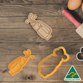 Golf Clubs Cookie Cutter and Embosser Stamp