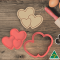 Group Of Hearts Cookie Cutter and Embosser Stamp