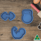 Gym Collection Cookie Cutter and Embosser Stamp