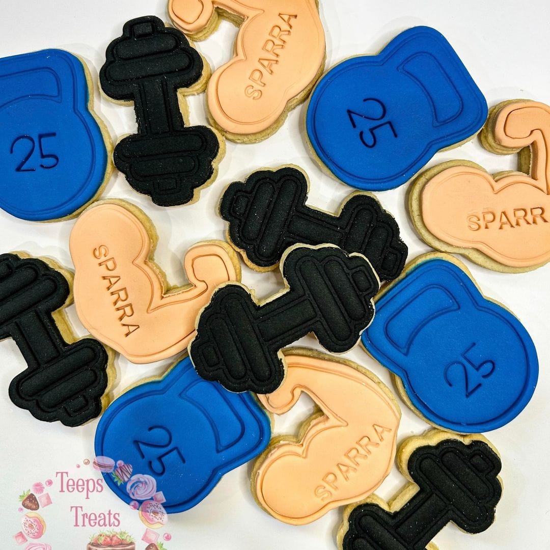 Gym Collection Cookie Cutter and Embosser Stamp