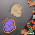 Halloween Ghost Cookie Cutter and Embosser Stamp