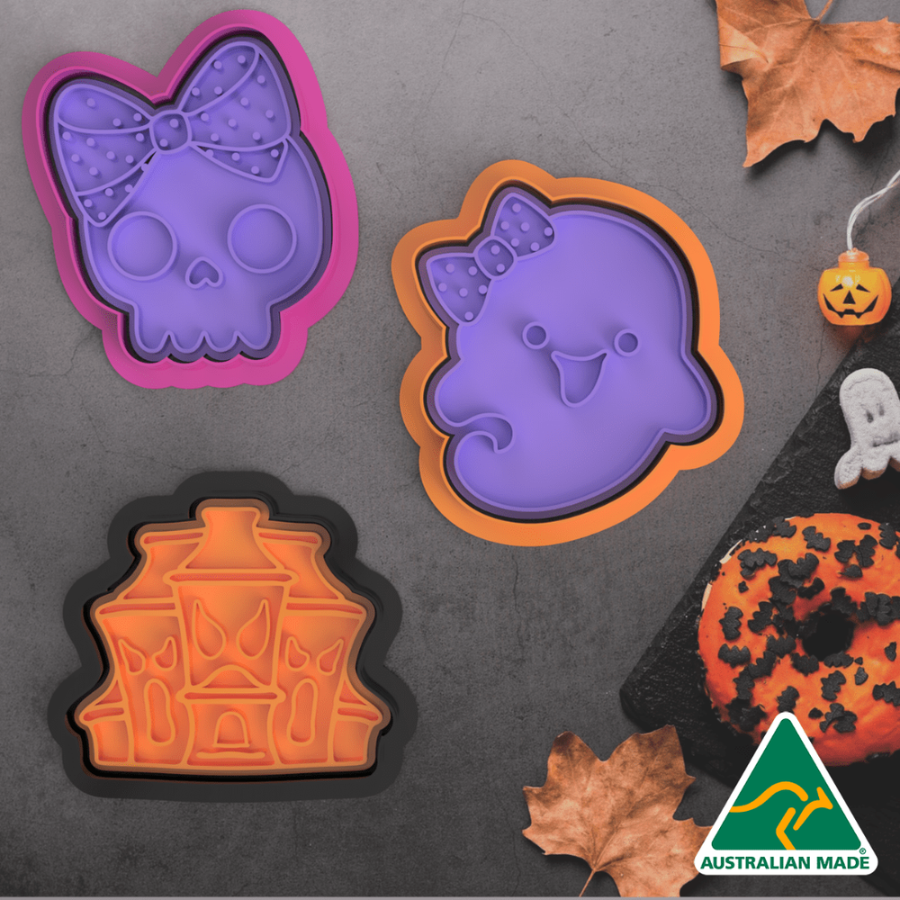 Halloween Set Cookie Cutter and Embosser Stamp