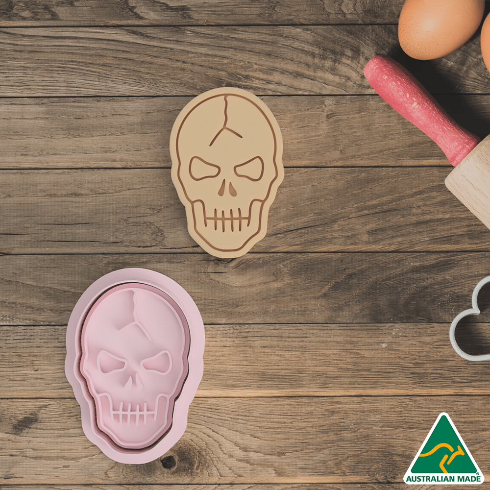 Halloween Skull Cookie Cutter And Embosser Stamp