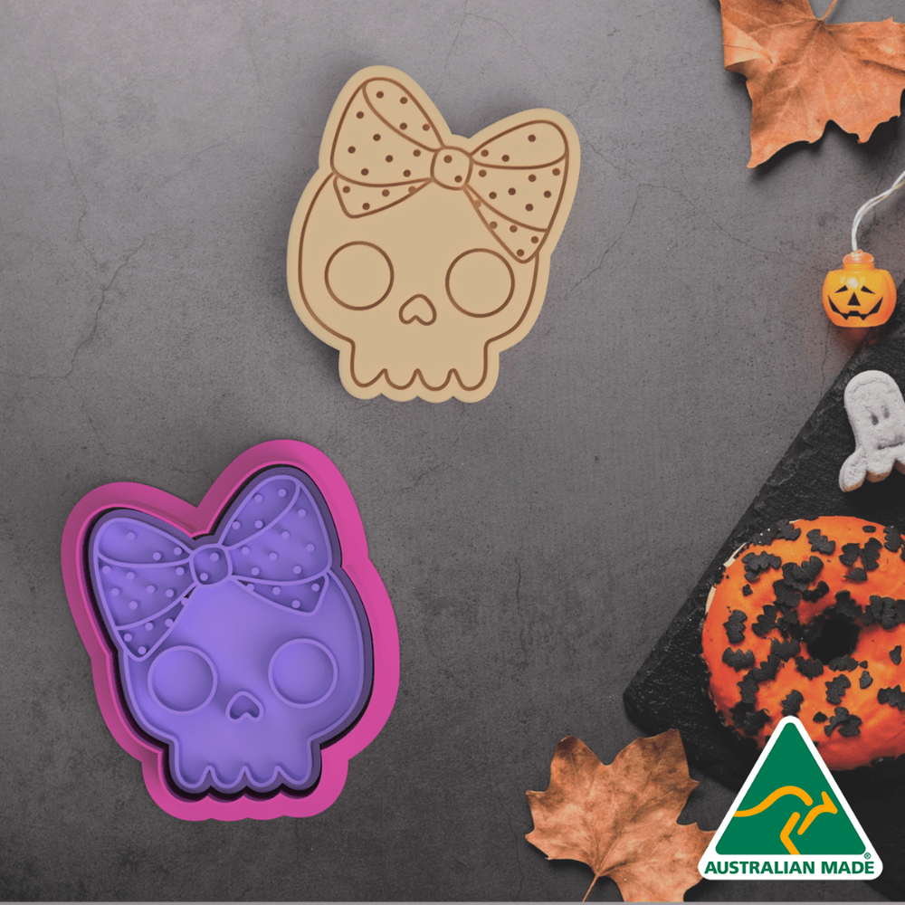 Halloween Skull Cookie Cutter and Embosser Stamp
