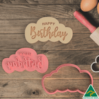 Happy Birthday 2 Cookie Cutter and Fondant Embosser