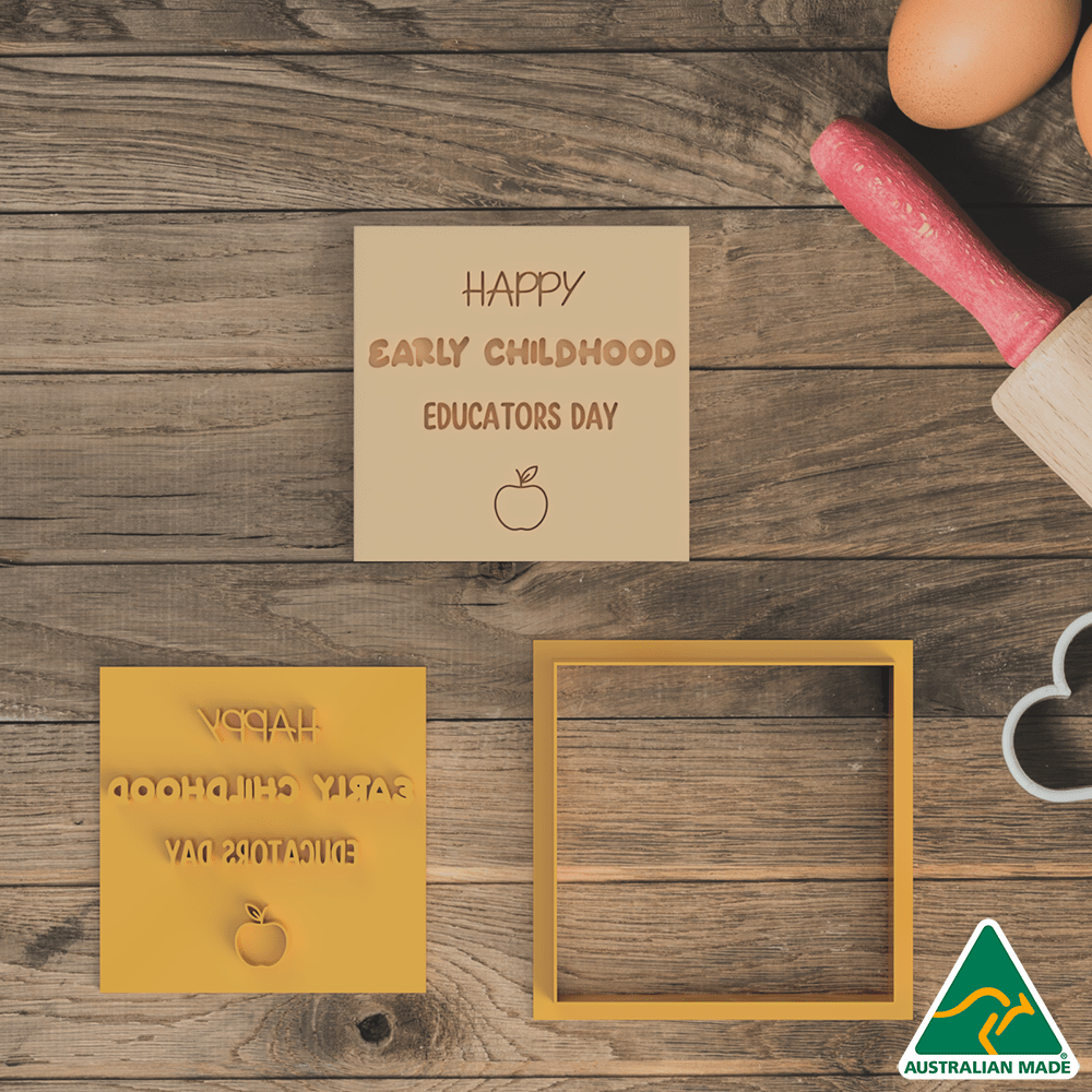 Happy Early Childhood Educators Day Cookie Cutter And Embosser Stamp