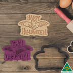 Happy Halloween Cookie Cutter and Embosser Stamp