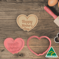 Happy Mother's Day Heart Cookie Cutter and Embosser Stamp