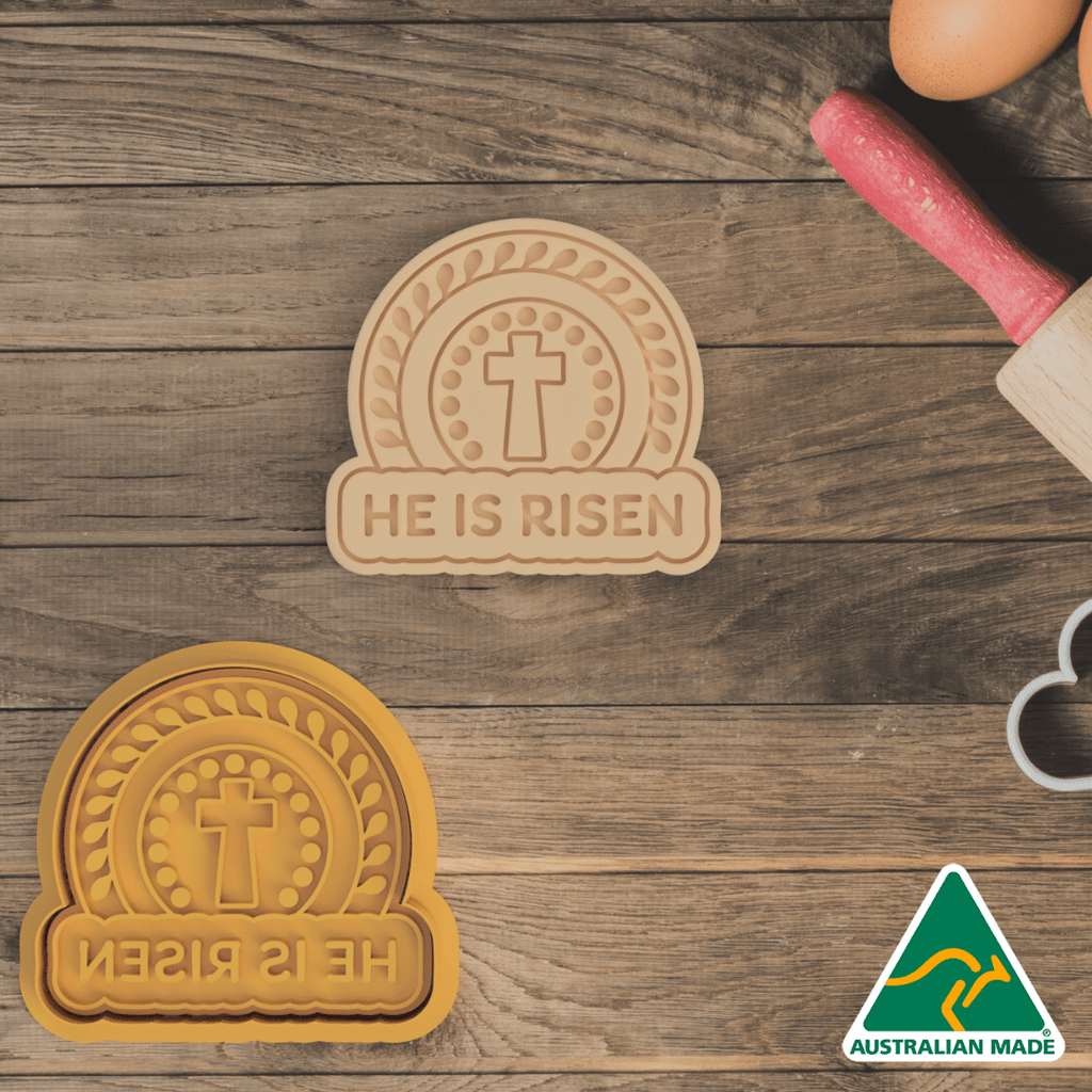 He is Risen Cookie Cutter And Embosser Stamp