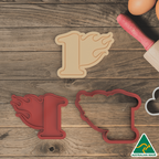 Flame Number 1 Cookie Cutter and Embosser Stamp