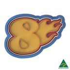 Flame Number 8 Cookie Cutter and Embosser Stamp