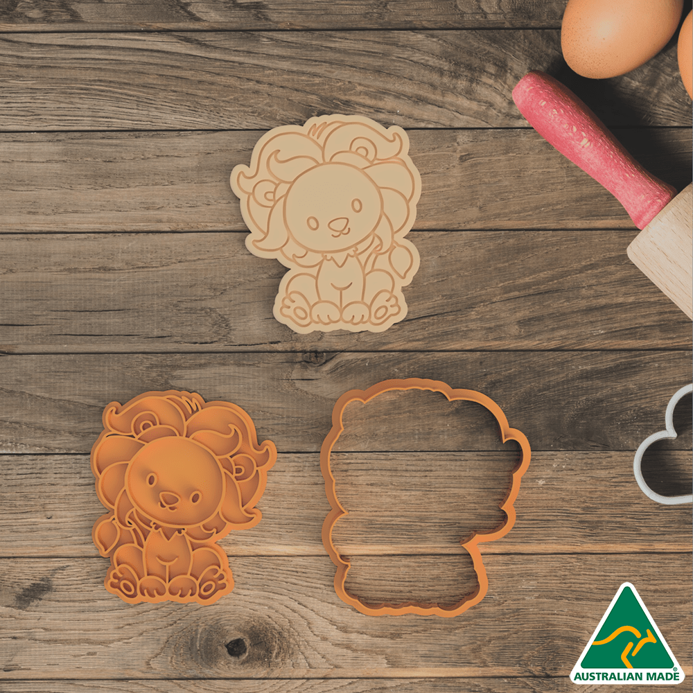Jungle Animals- Lion Cookie Cutter And Embosser Stamp