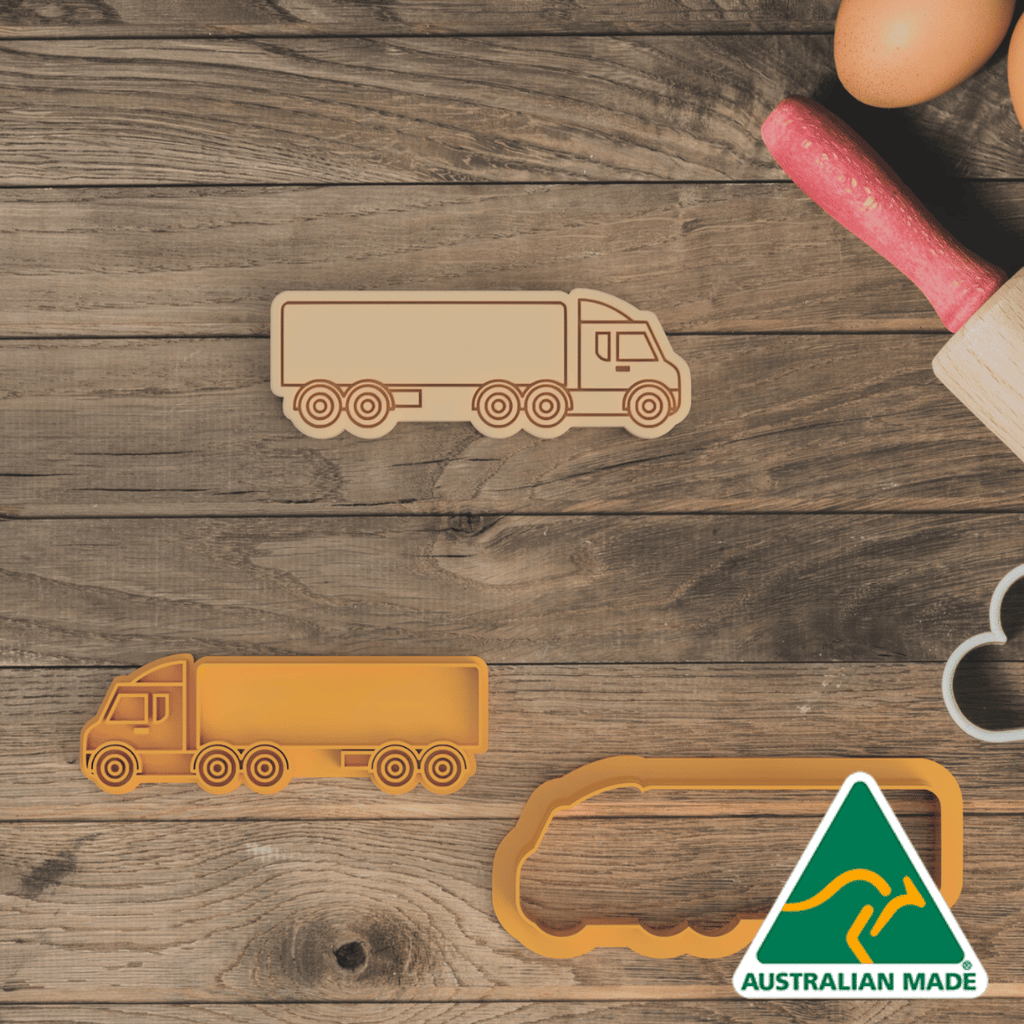 Semi Truck Cookie Cutter and Embosser Stamp