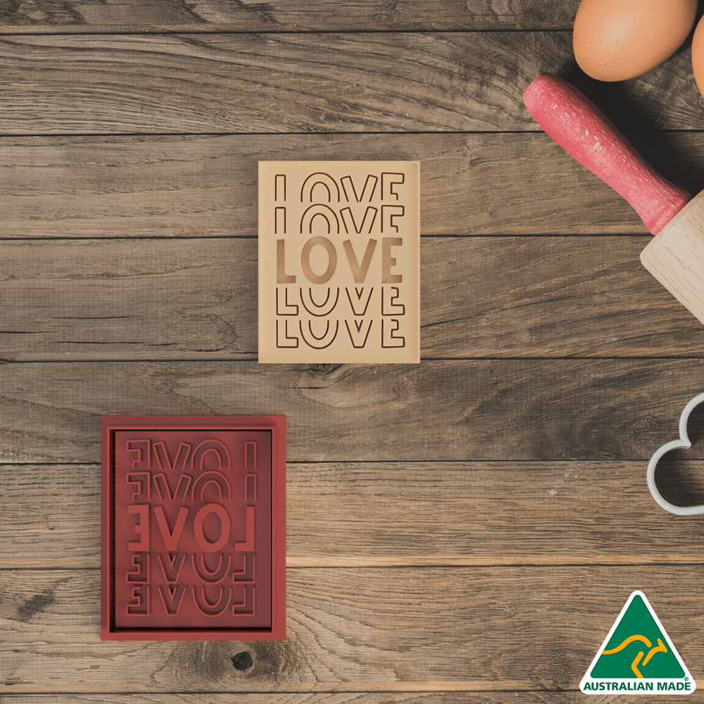 Love, Love, Love Cookie Cutter/Fondant Embosser Stamp