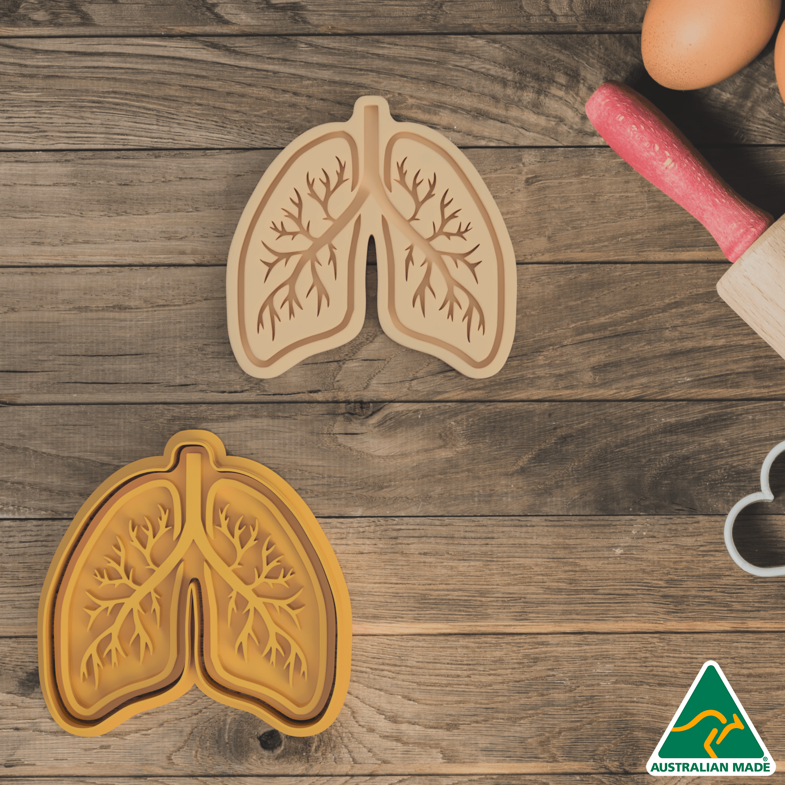 Lungs Cookie Cutter and Embosser Stamp