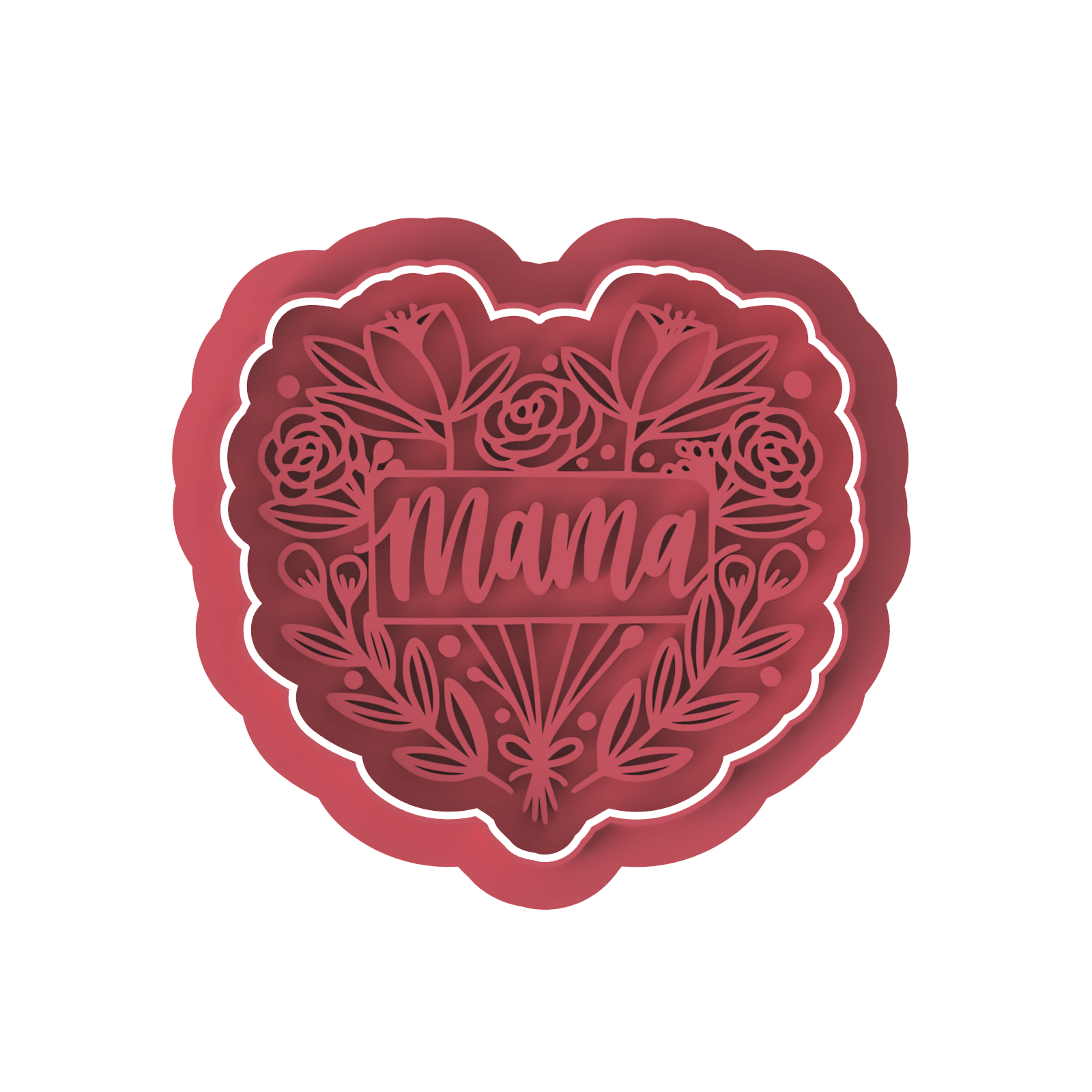 Australian Cookie Cutters Cookie Cutters Mama Flower Heart Cookie Cutter and Embosser Stamp