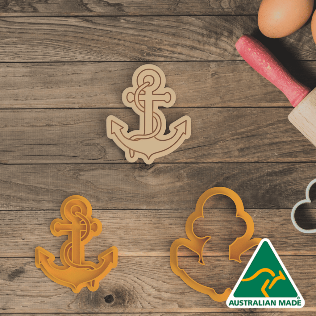 Fancy Anchor Cookie Cutter and Embosser Stamp