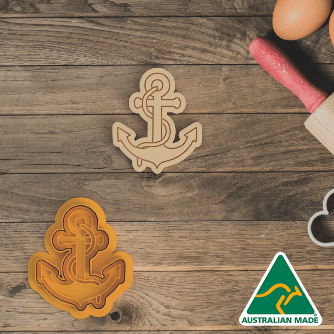 Fancy Anchor Cookie Cutter and Embosser Stamp