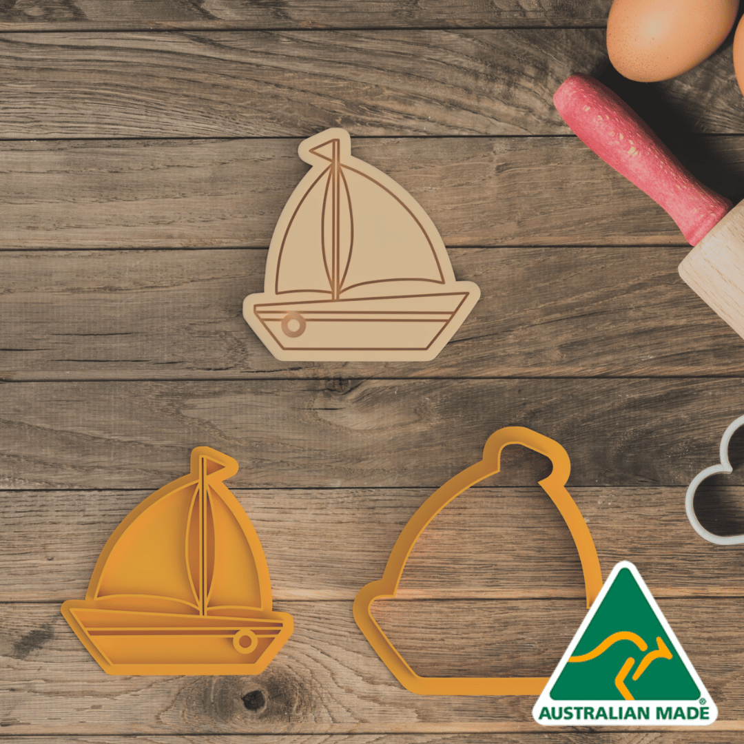 Sail Boat Cookie Cutter and Embosser Stamp