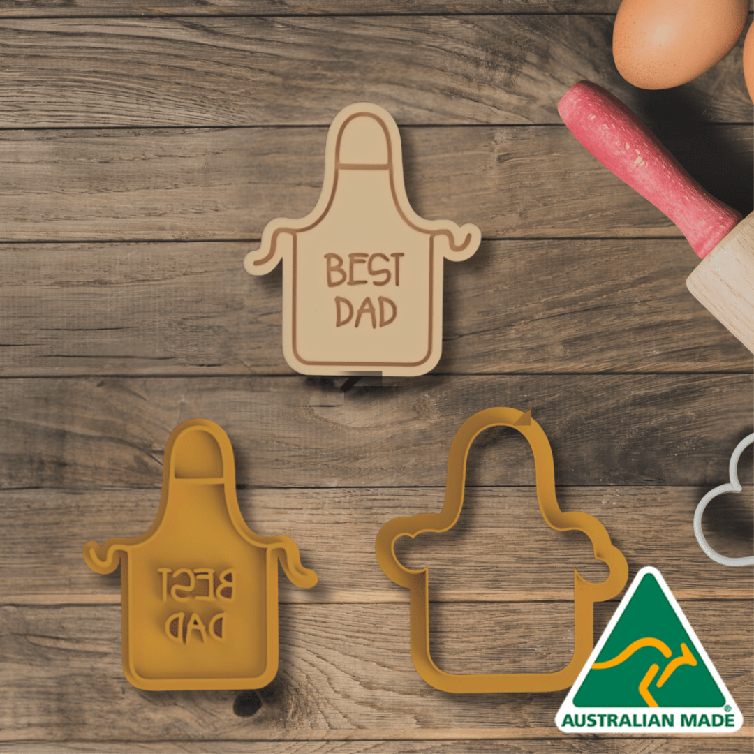 Best Dad Apron Cookie Cutter and Embosser Stamp