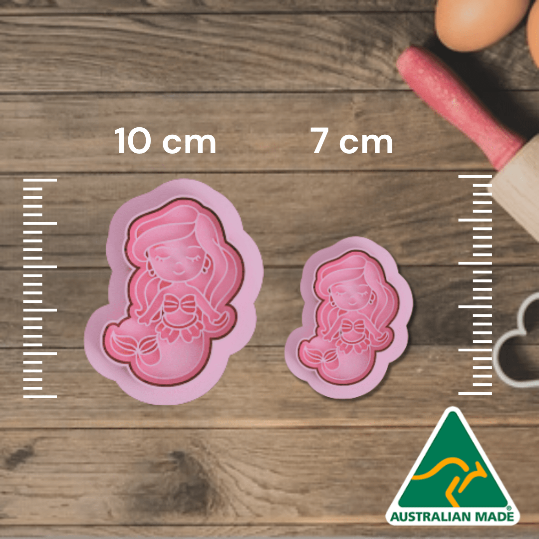 Australian Cookie Cutters Cookie Cutters Mermaid 1 Cookie Cutter and Embosser Stamp
