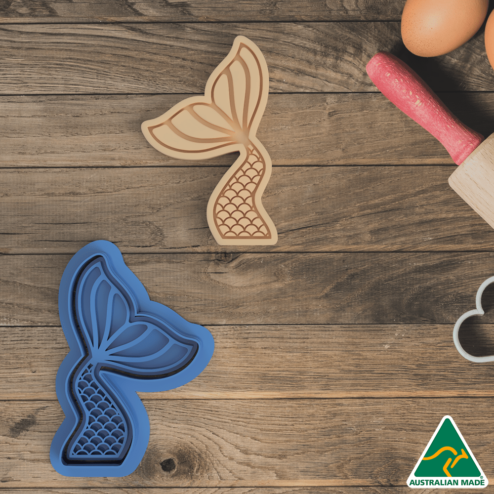 Mermaid Tail Cookie Cutter and Embosser Stamp