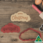 Merry Christmas Cloud Cookie Cutter And Embosser Stamp